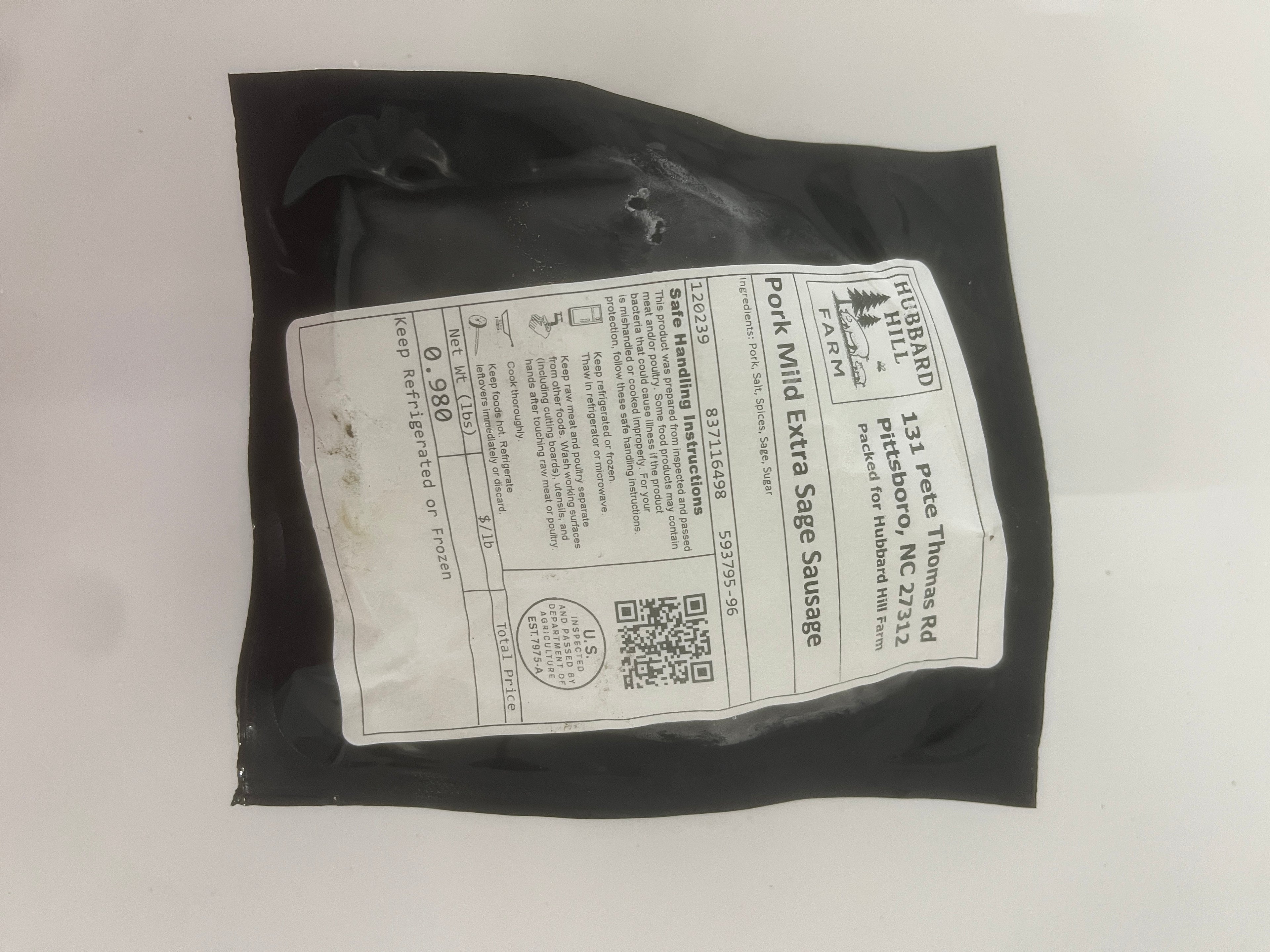 Pork Mild Extra Sage Sausage - Bulk