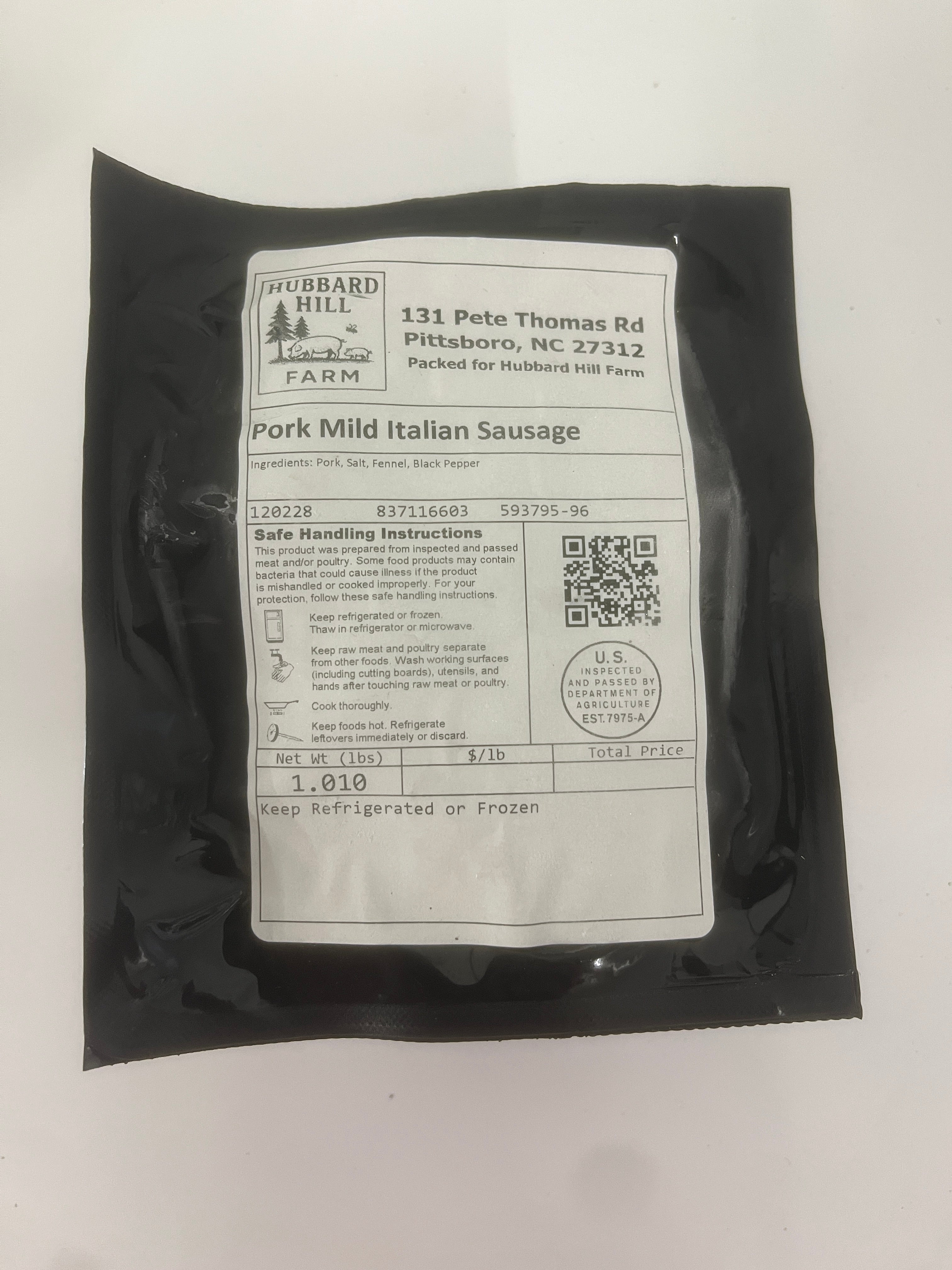 Pork Sausage Mild Italian - Bulk